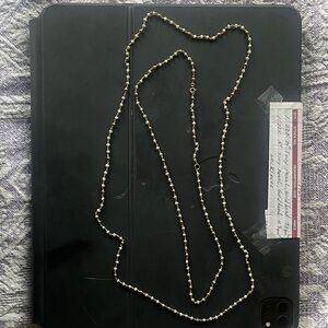 Tiny pearl and gold bead necklaces. 28” and 18”